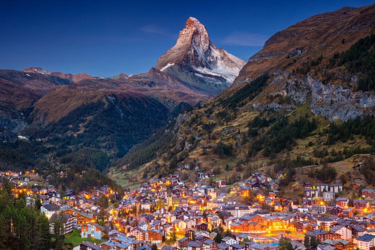 Zermatt at night, Switzerland