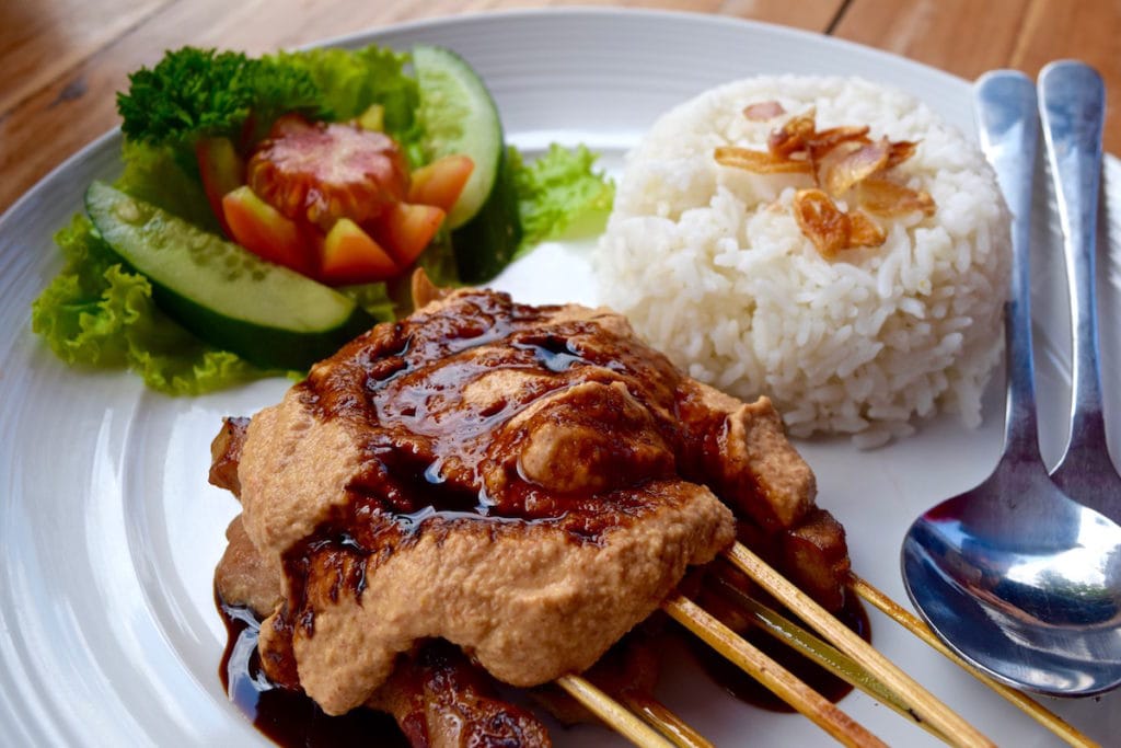 Famous chicken satay at Mama's Warung, Ubud, Bali