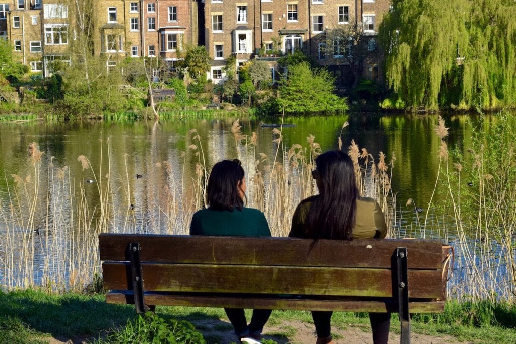 Lovely views across the ponds in Hampstead