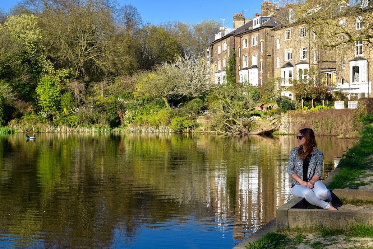 Lovely views across the ponds in Hampstead