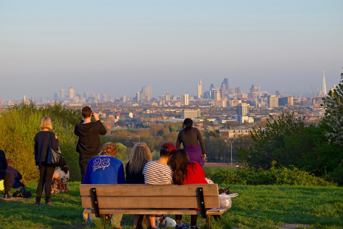 One of the top things to do in Hampstead London - climb up Parliament Hill