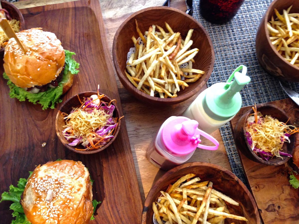 Tasty burger lunch at Burger Shop, Ubud, Bali