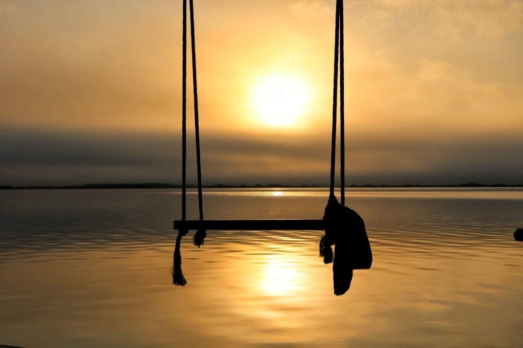 Beautiful sunsets over Lake Bacalar in Mexico (Photo: Emily Luxton)