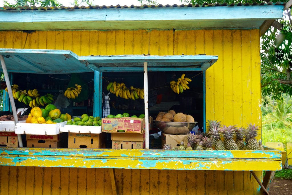 Colourful fruit shack in Antigua