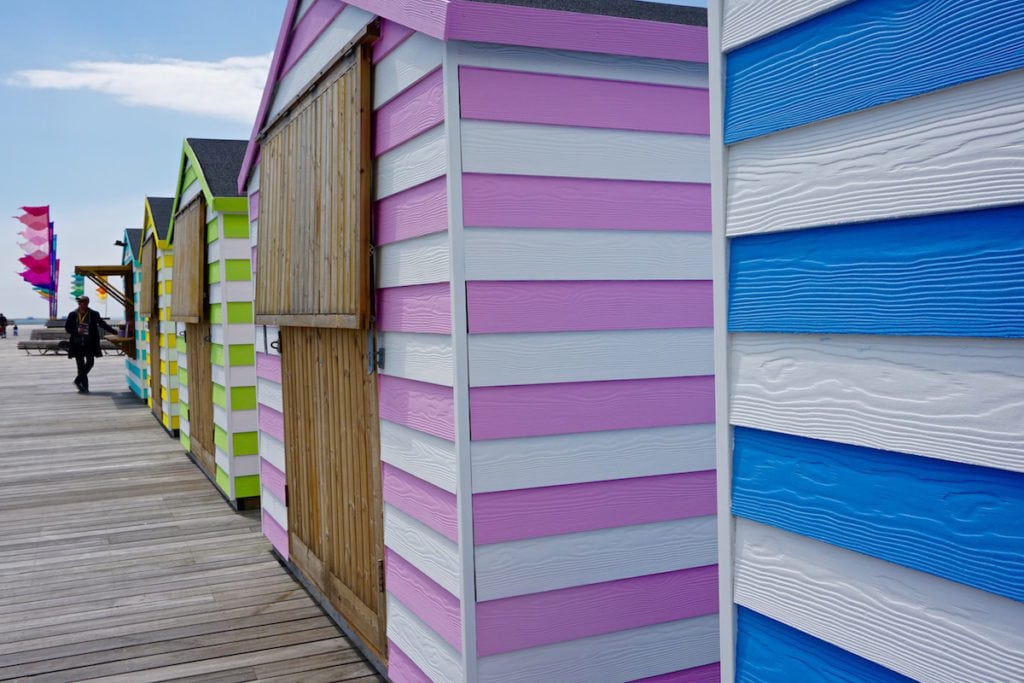 Beach huts on Hastings Pier