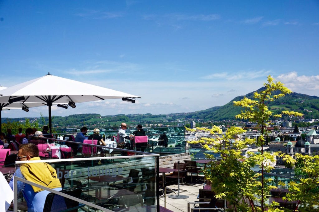 Lunch with a view at M32 Restaurant at the Museum of Modern Art, Salzburg, Austria