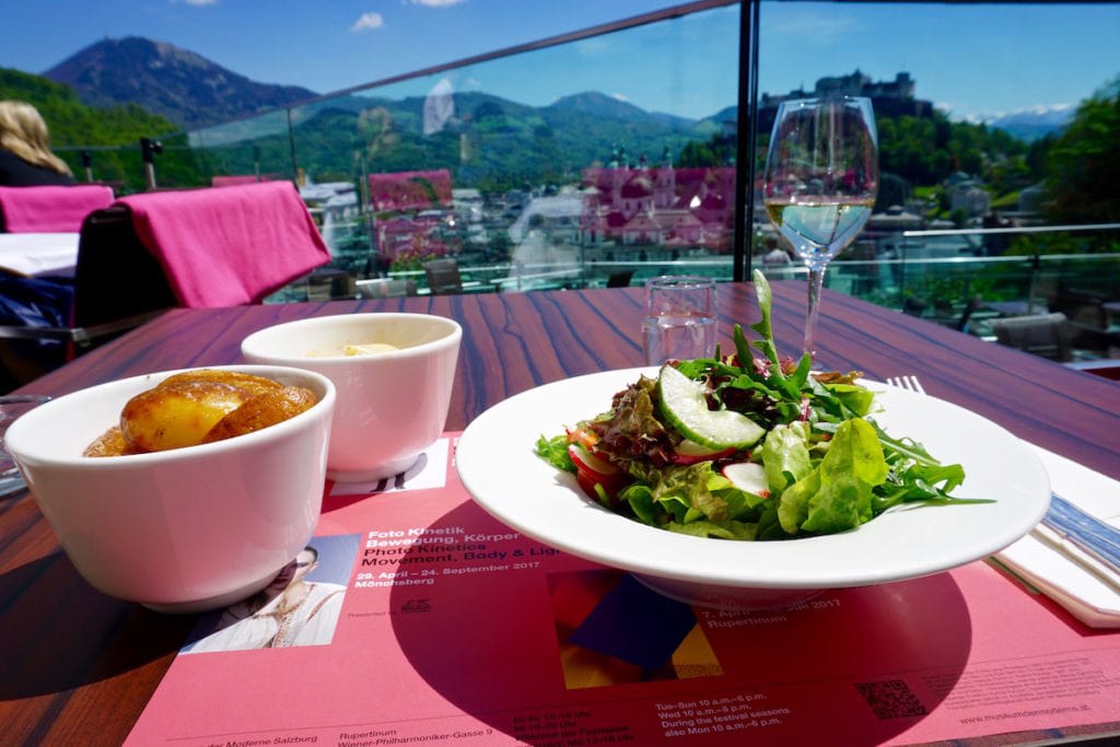 Lunch with a view at M32 Restaurant at the Museum of Modern Art, Salzburg, Austria