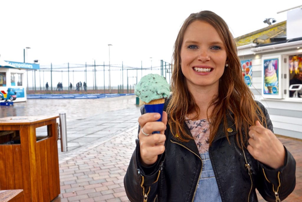 Ice cream by the beach in Hastings