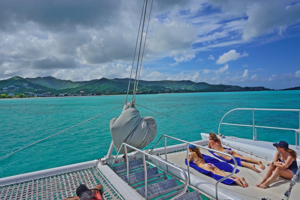 Enjoying a catamaran cruise in Antigua