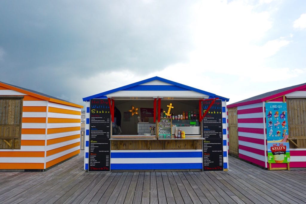 Beach huts on Hastings Pier