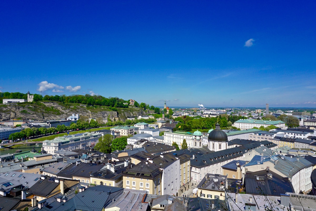 Amazing views of Salzburg from Kapuzinerberg Mountain