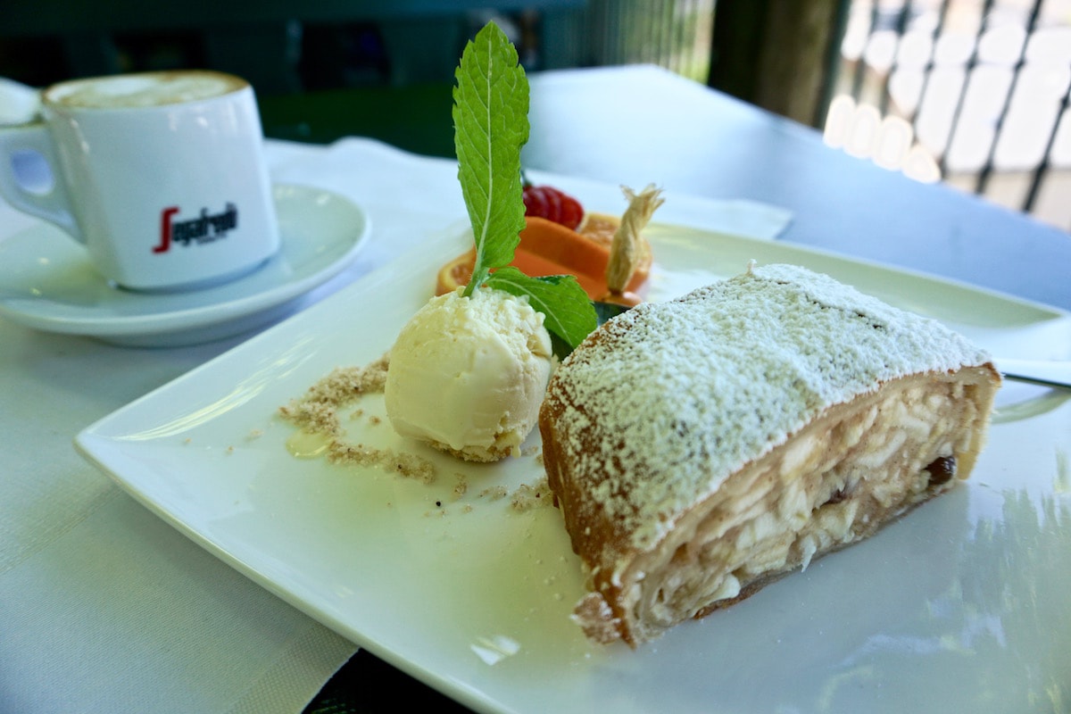 Strudel at Steinterasse Restaurant and Bar in Salzburg Austria