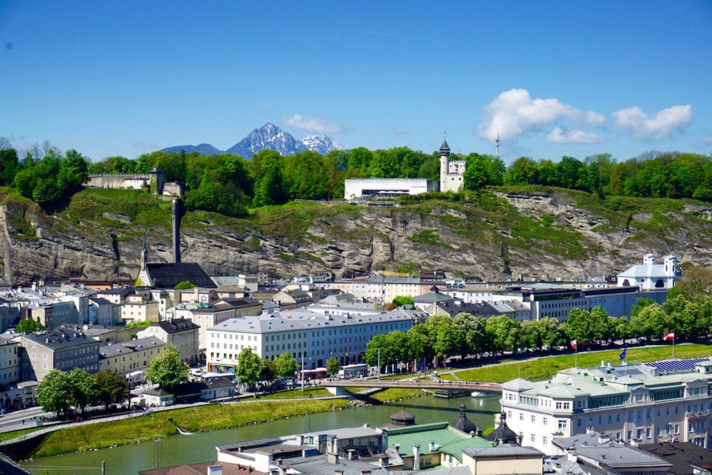 Amazing views of Salzburg from Kapuzinerberg Mountain