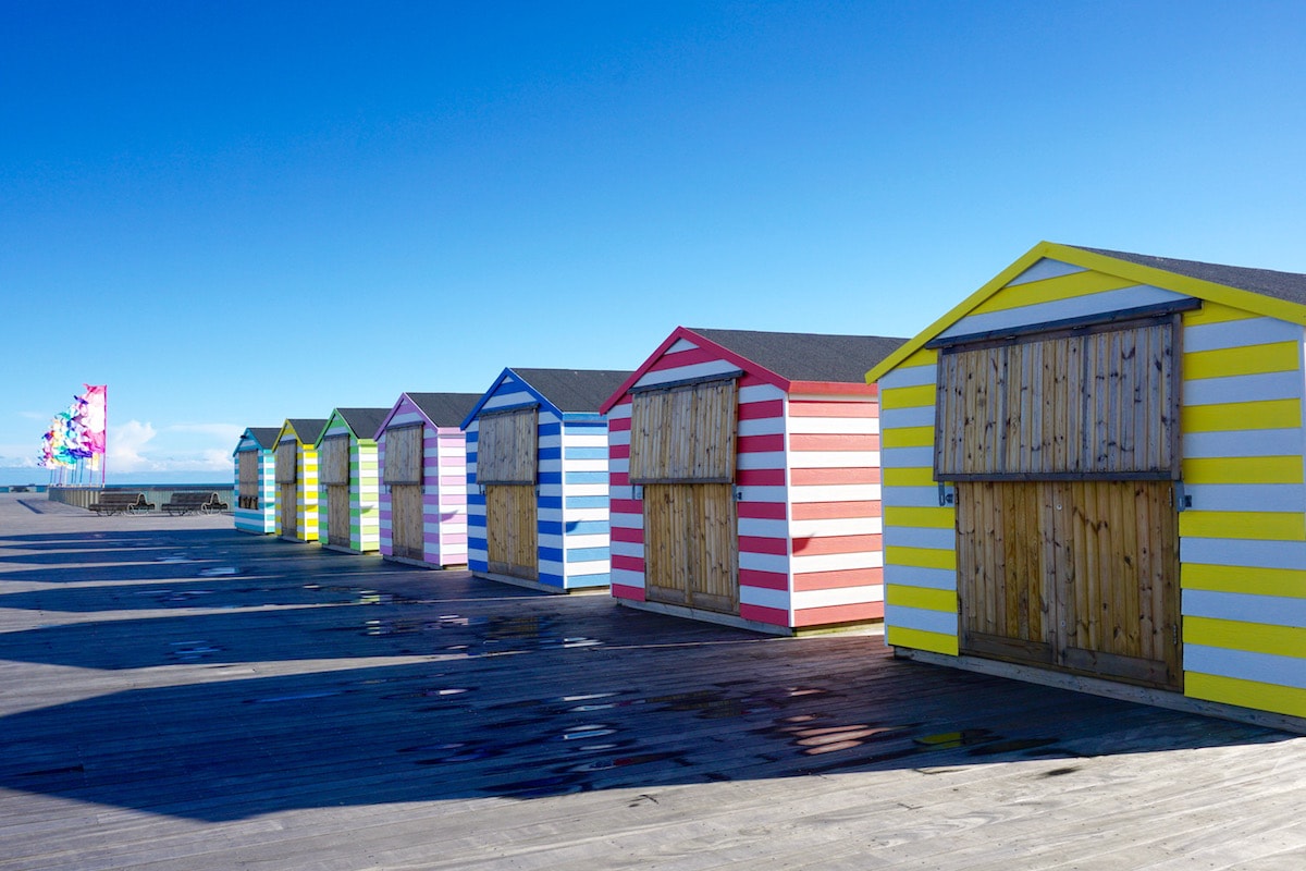 Beach huts on Hastings Pier