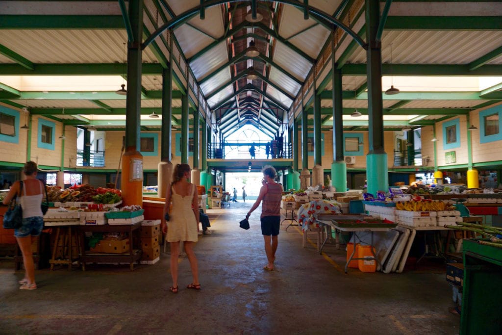 Exploring the market in St John's, Antigua