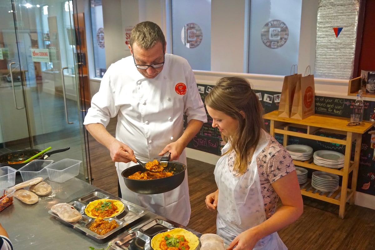 Head chef Al helping plate up my curries