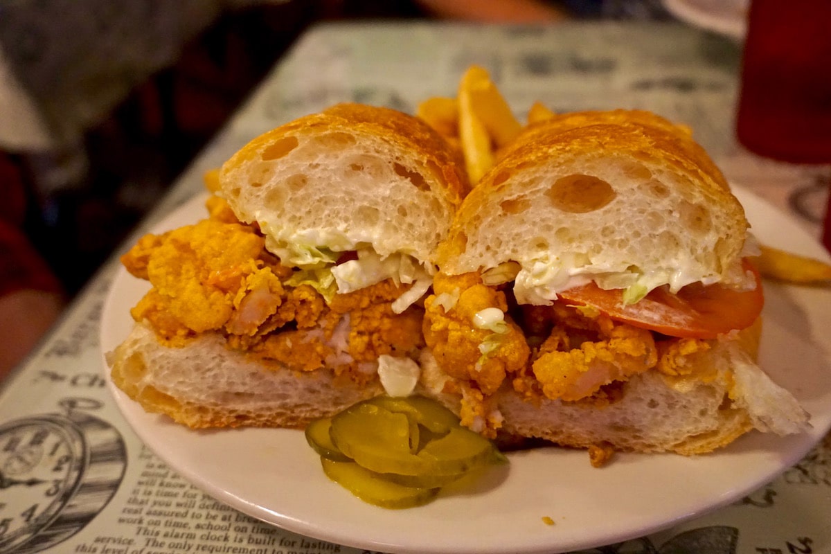 Shrimp po' boy in New Orleans