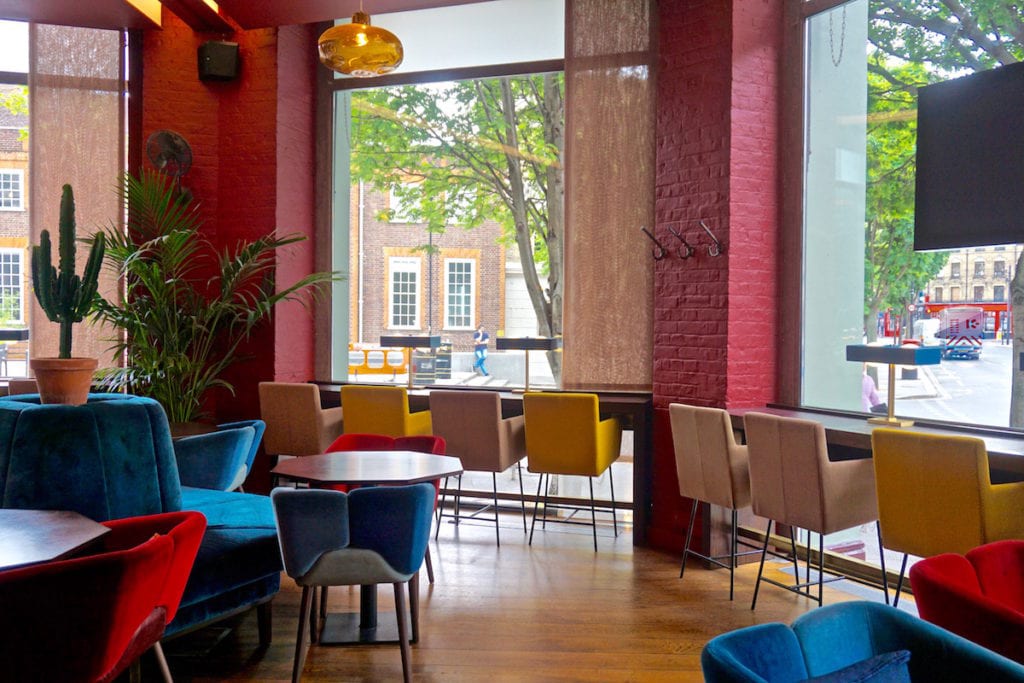 Restaurant area at The Zetter Hotel, London