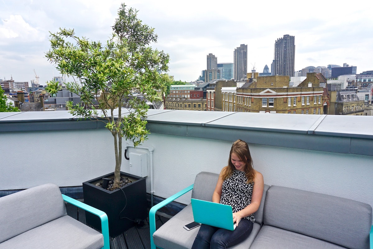 Blending in on the terrace at The Zetter Hotel, London