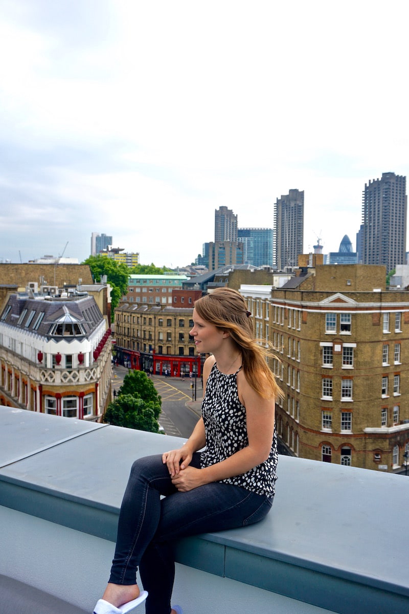 Enjoying the terrace at The Zetter Hotel, London