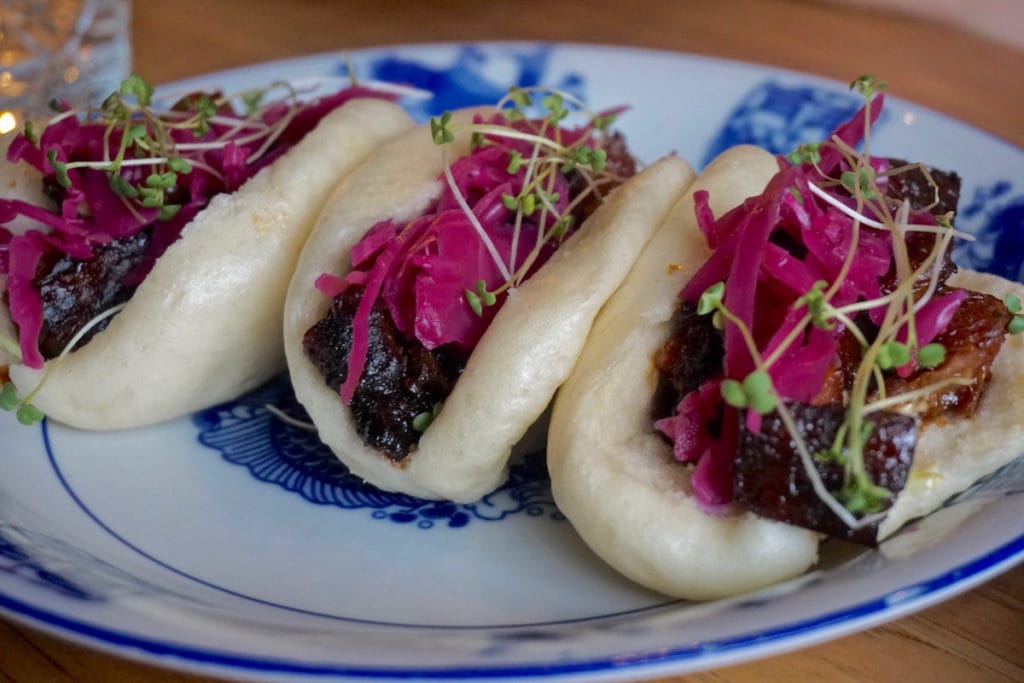 Pork baos at Baijiu Restaurant, Edmonton