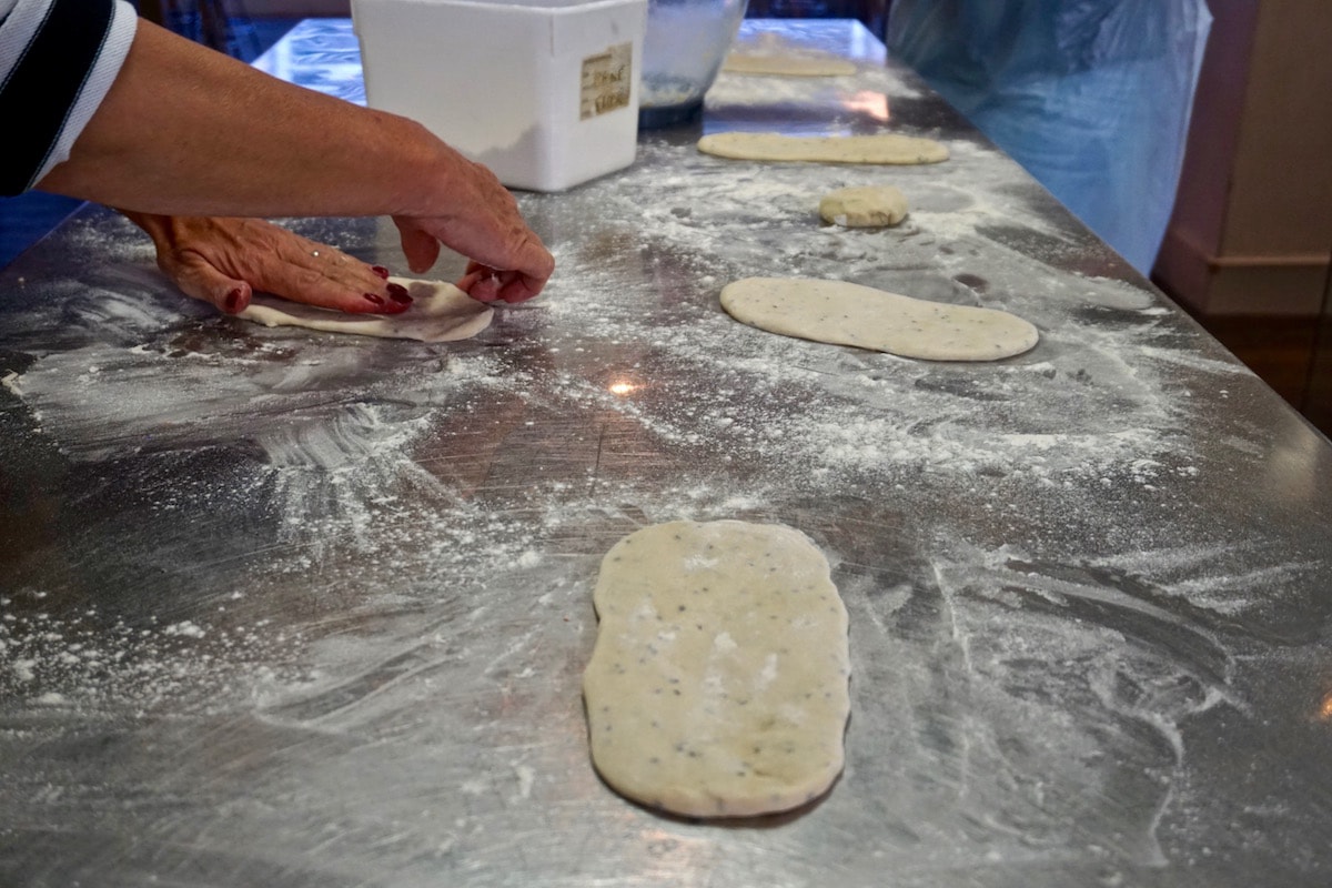 Making naan breads at L'atelier Des Chefs, St Paul's, London