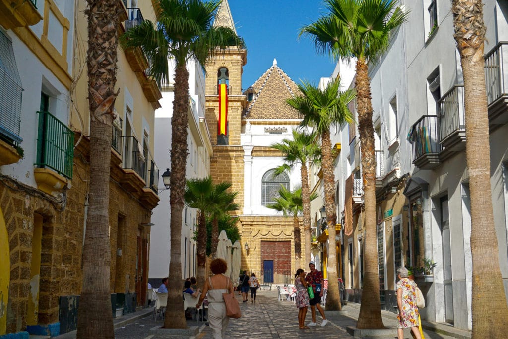 Pretty streets of Cadiz, Spain