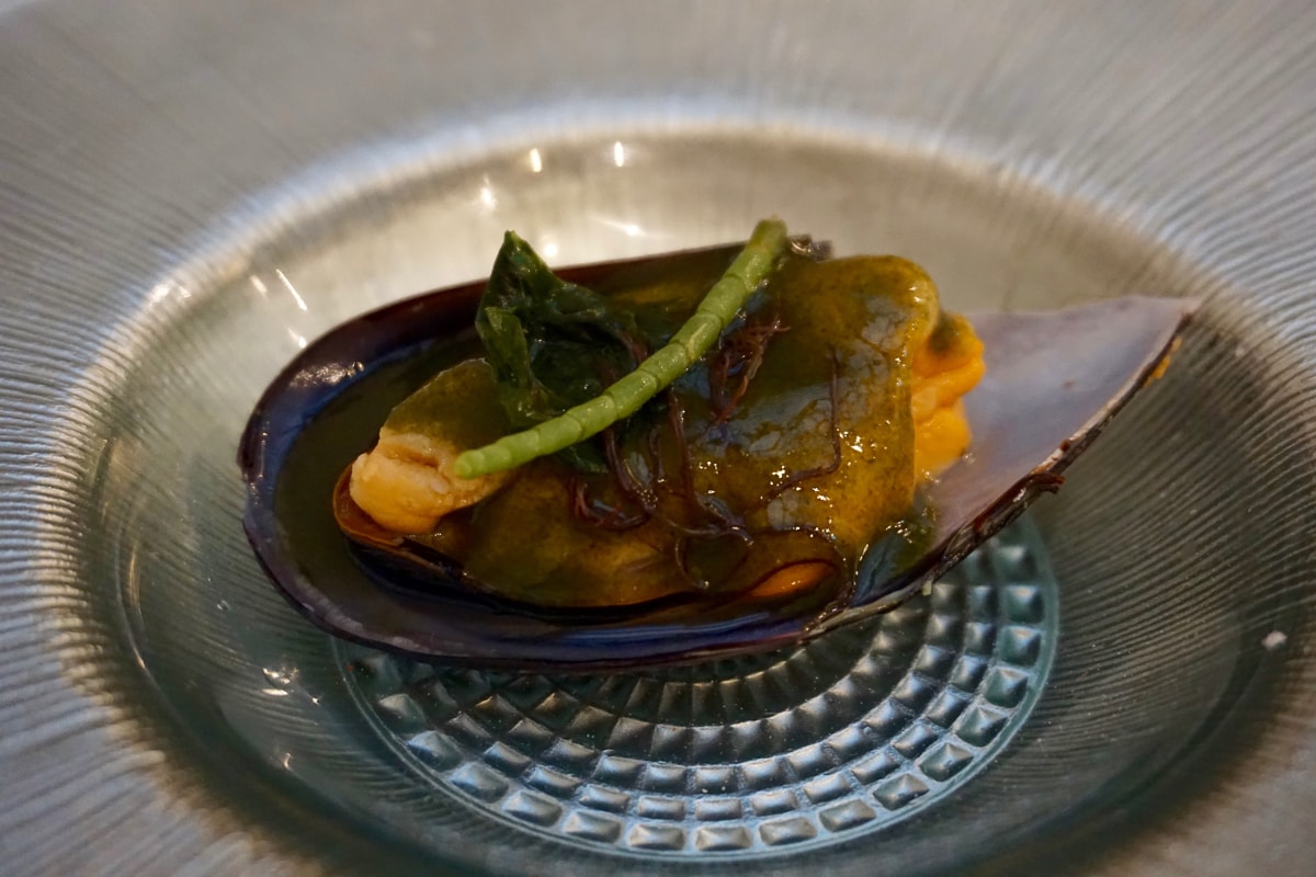 Mussel with seaweed at La Marmita Centro, Cadiz