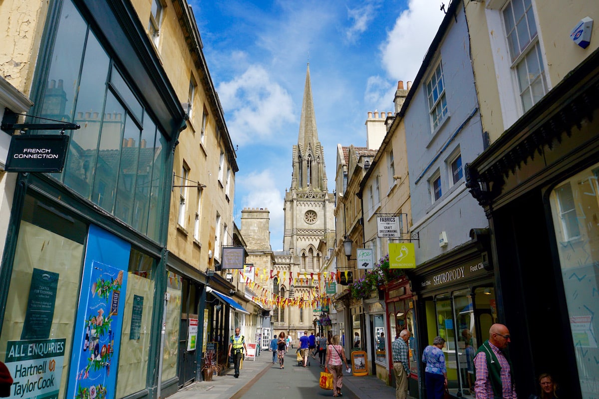 Cute streets in Bath city centre