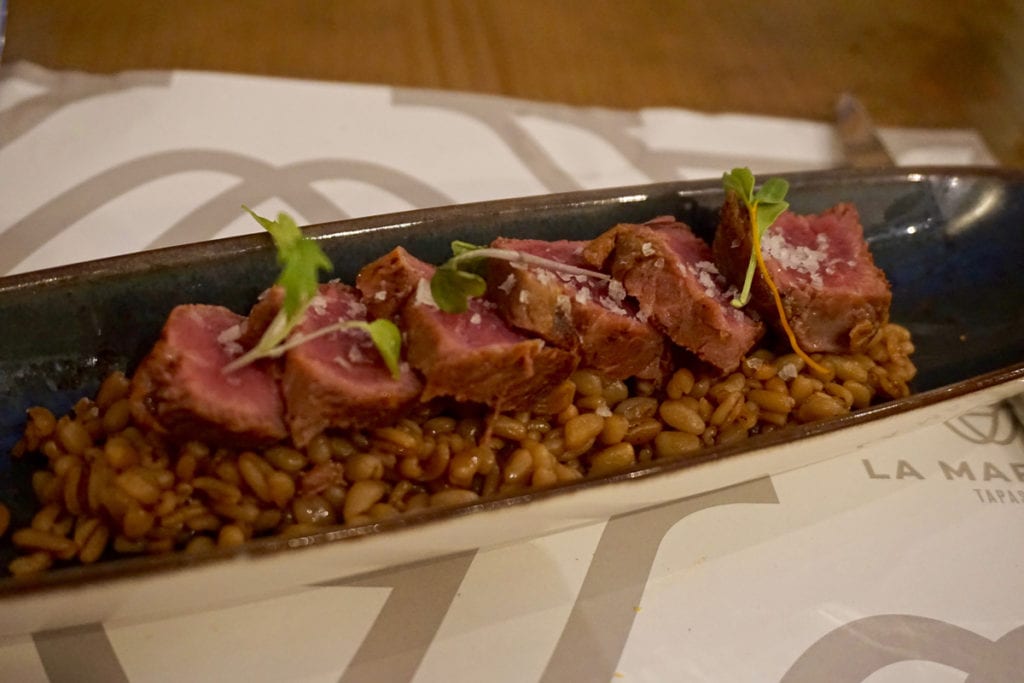 Pork with bulgar wheat at La Marmita Centro, Cadiz