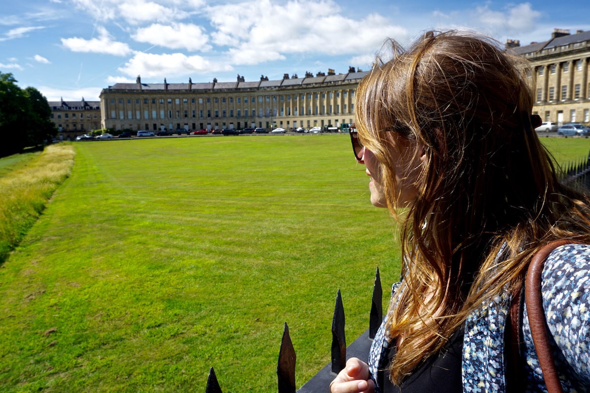 Exploring the Royal Crescent during my 24 hours in Bath