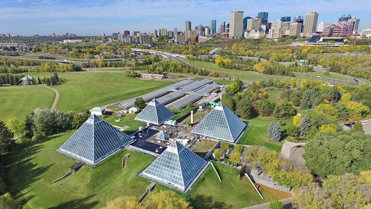 Overlooking the Muttart Conservatory in Edmonton, Canada