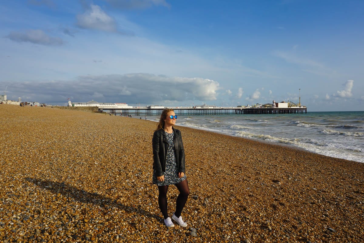 Enjoying Brighton Beach on a weekend in Brighton