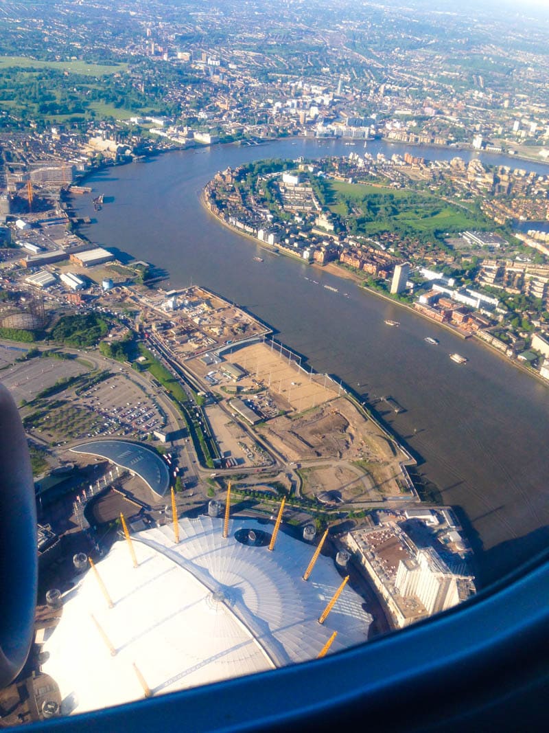 View of London from plane
