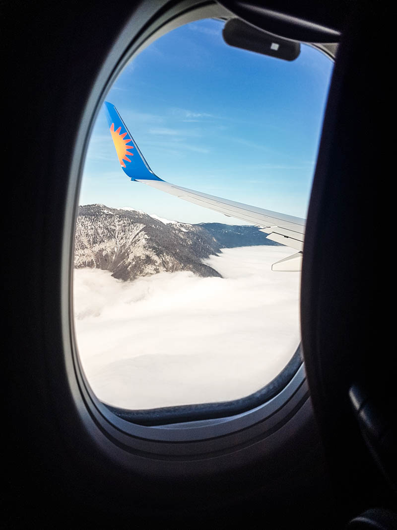View of the Alps flying to Geneva
