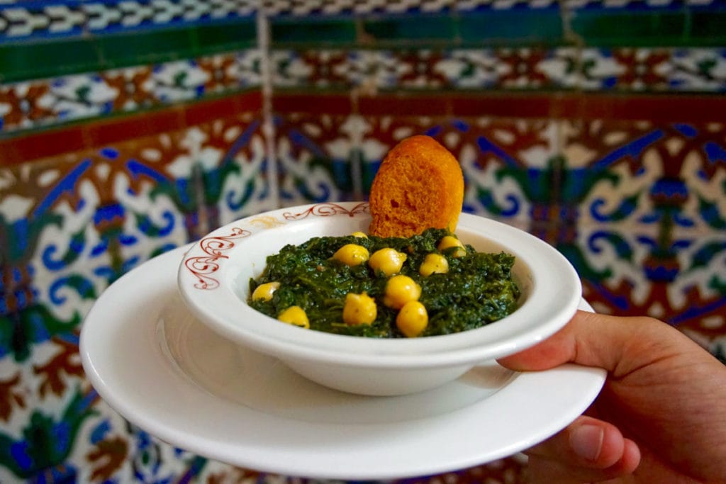 Chickpeas and spinach at Casa Ricardo, Seville