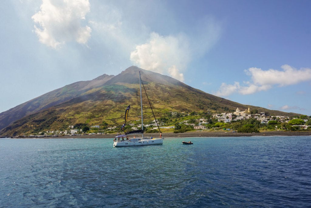 The island of Stromboli in Sicily