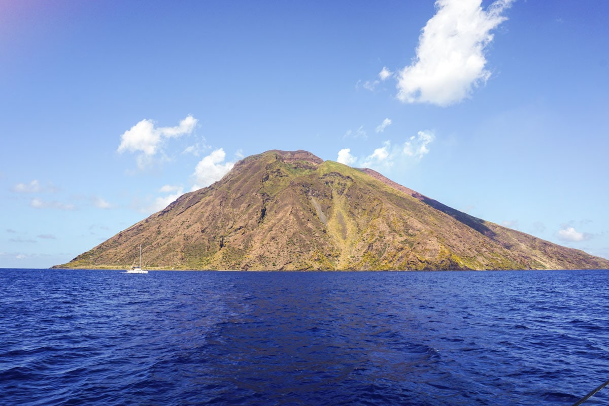 The island of Stromboli in Sicily