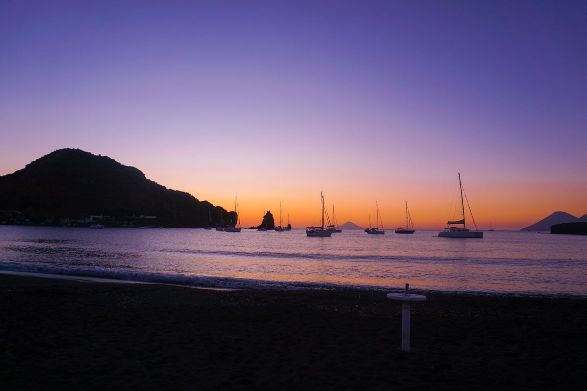 Beautiful sunsets in Vulcano, Sicily