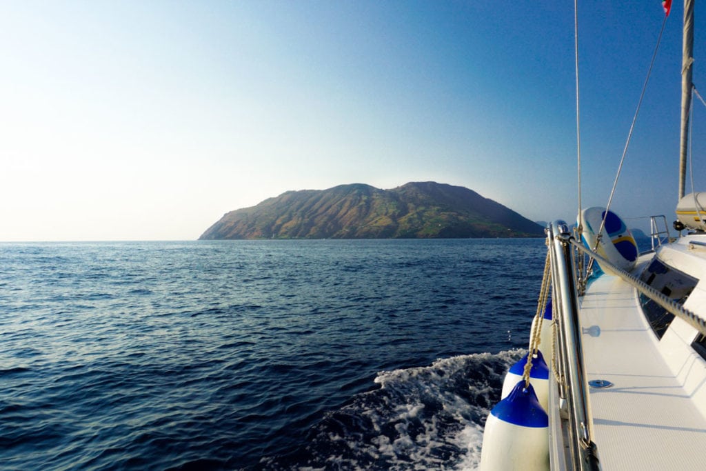 Views of the Aeolian Islands in Sicily