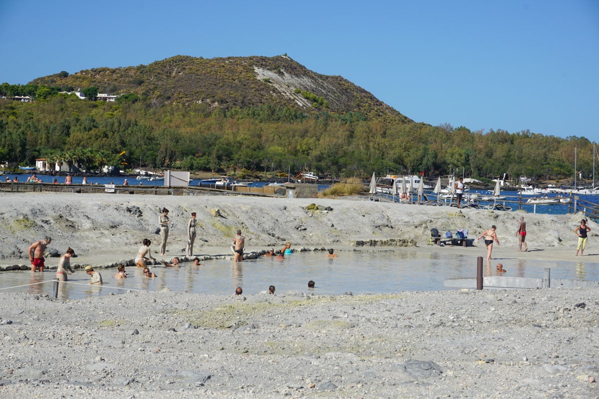 Mud baths in Vulcano, Sicily