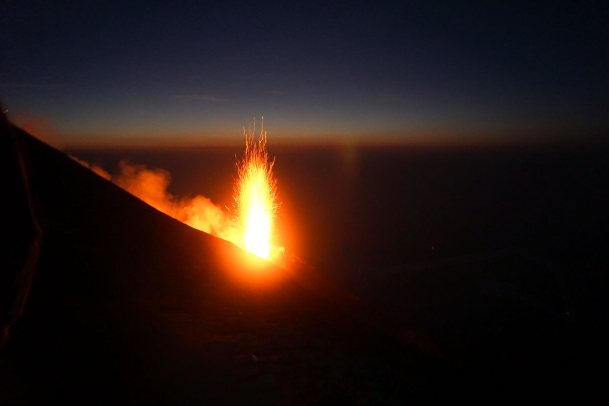 Stromboli Volcano erupting in Sicily