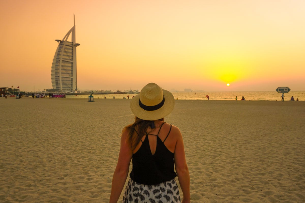 Sunset near Burj Al Arab, Dubai