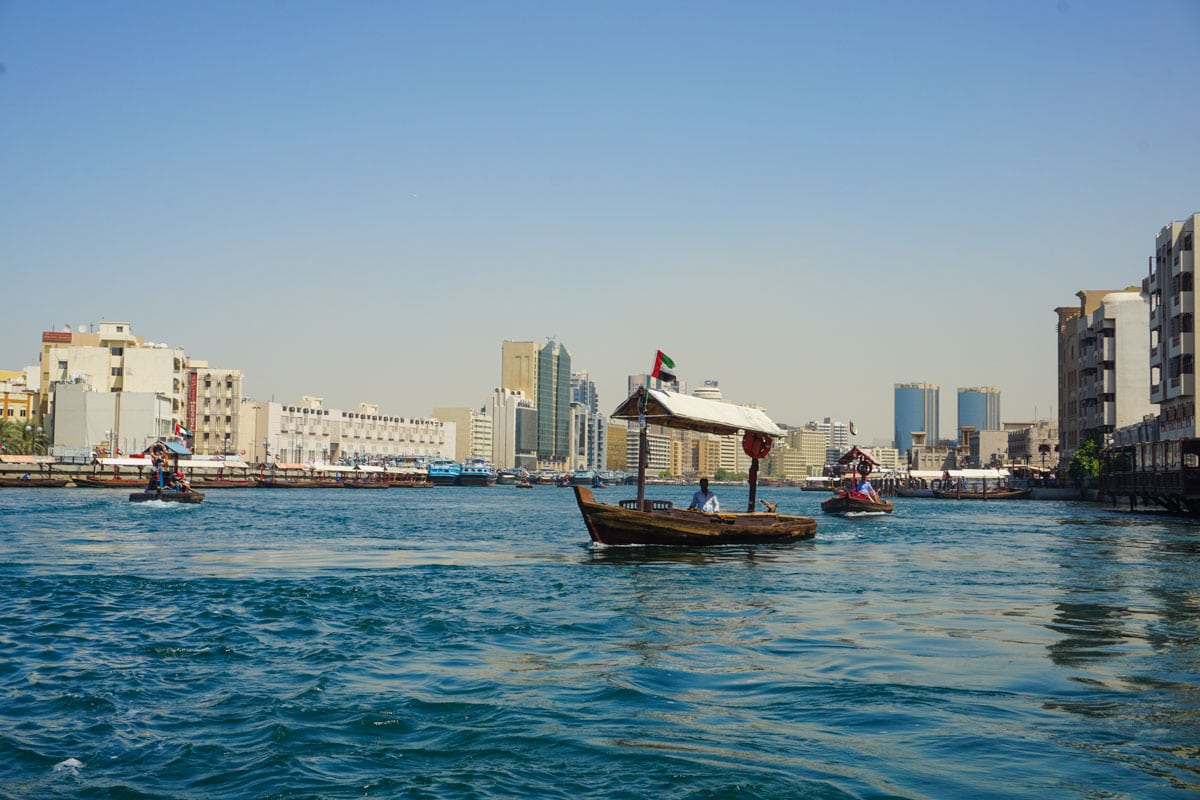 Traditional abra boats on Dubai Creek