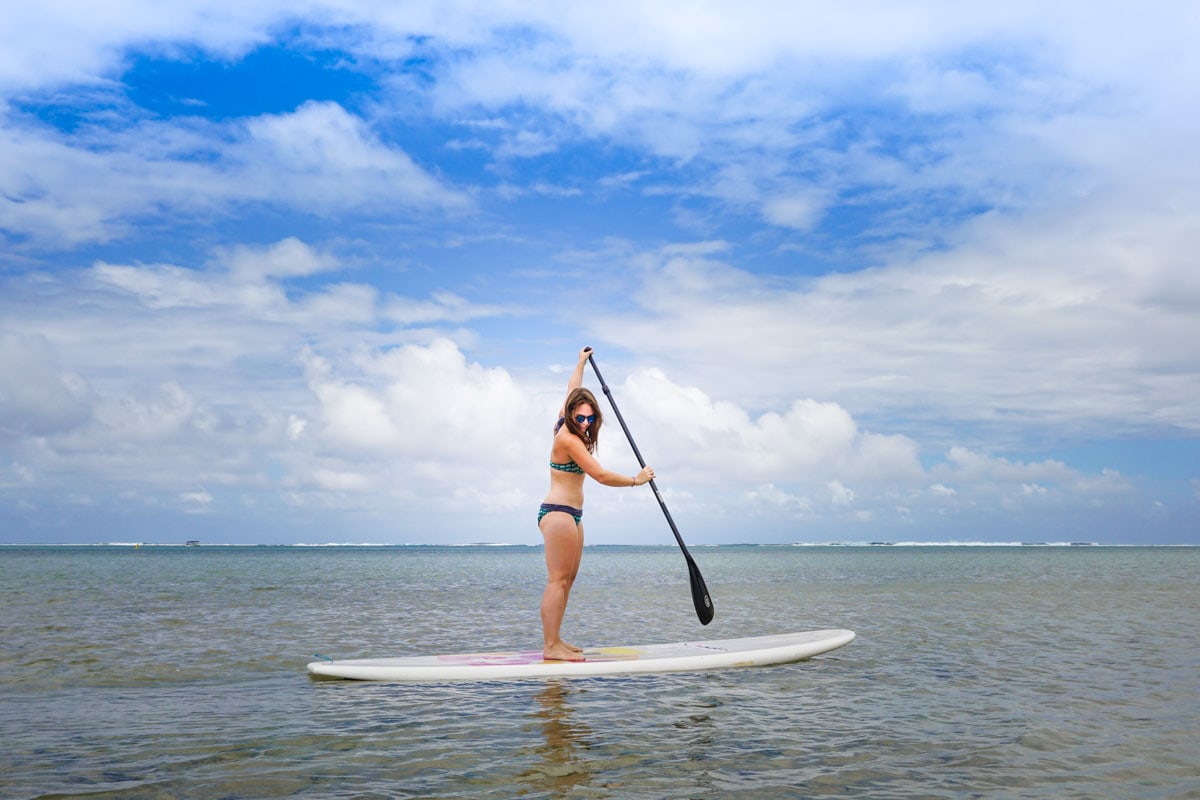 Stand up paddle boarding at Heritage Le Telfair, Mauritius