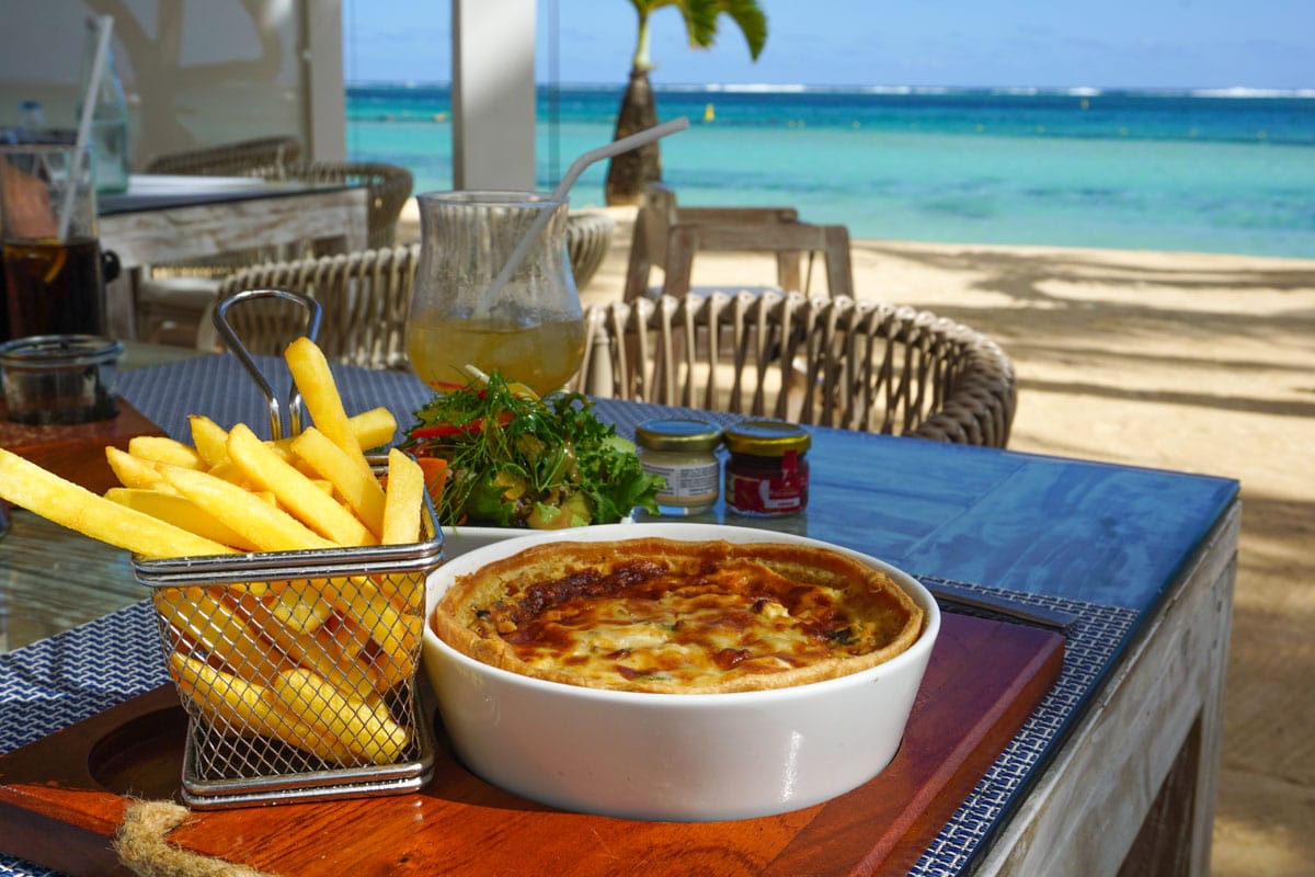 Lunch on the beach at Le Palmier, Mauritius