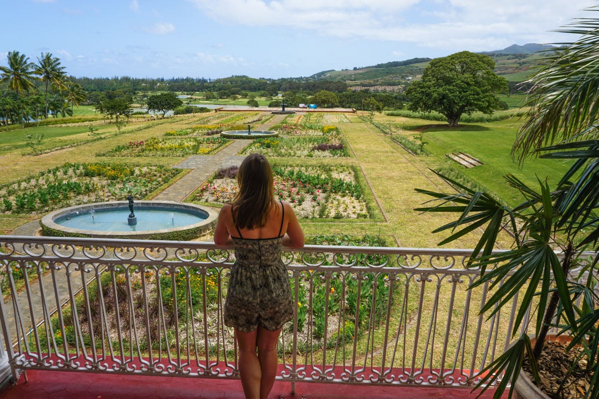 The beautiful French gardens at Le Chateau - Heritage Le Telfair, Mauritius