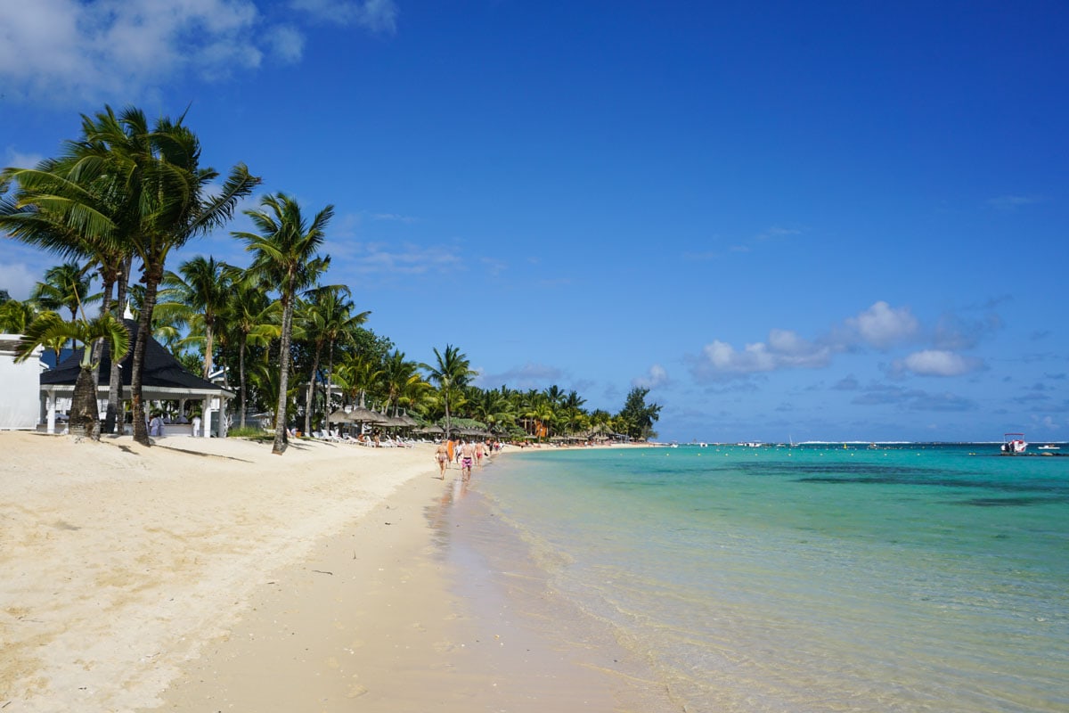 The beautiful beach at Heritage Le Telfair, Mauritius