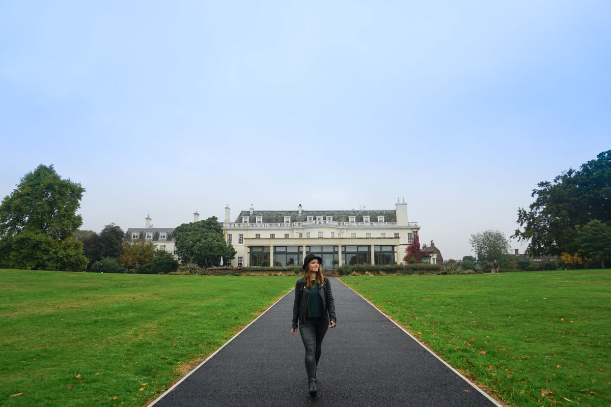 Exploring the park in front of Hotel Du Vin Wimbledon