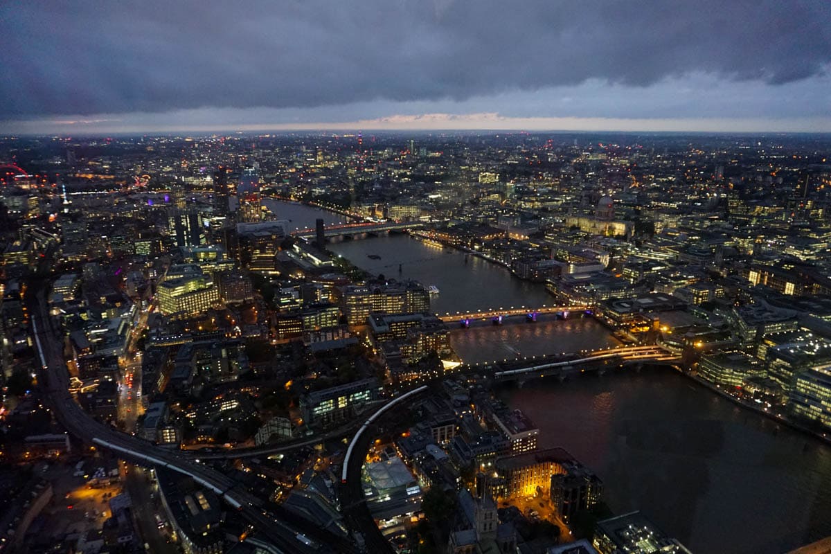 Incredible views of London from The View From The Shard